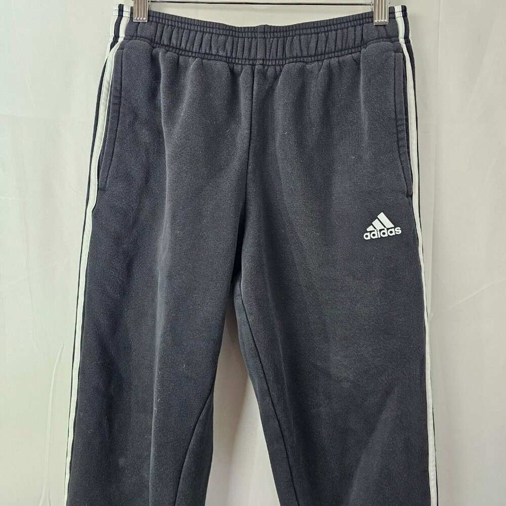 Adidas Sweatpants Mens Small Black Stripe Fleece Jogger Pants Stretch Athleisure - Picture 3 of 10